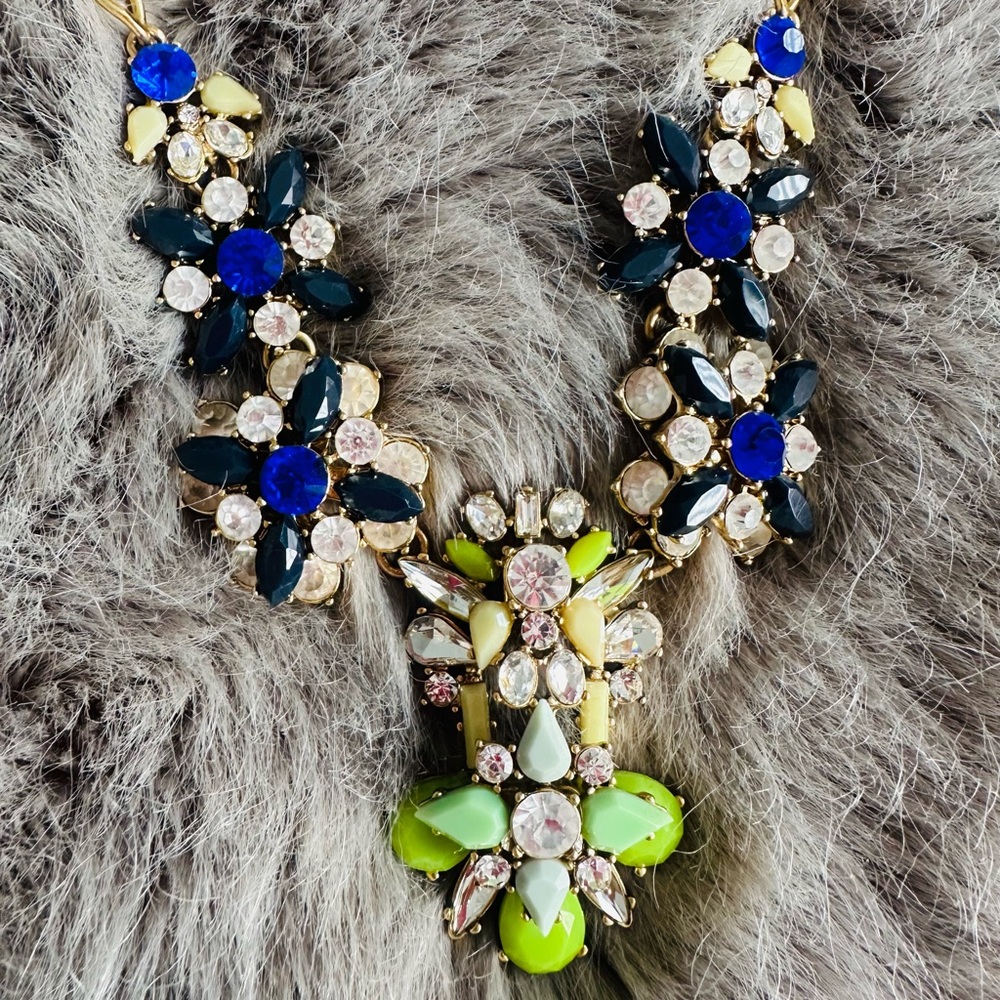 J.Crew Crystal Statement Necklace – Blue & Green